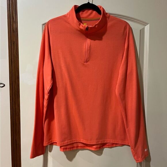 CARHARTT FORCE 1/4 Zip Pullover Long Sleeve Orange Shirt Women’s Size XL - Picture 1 of 5